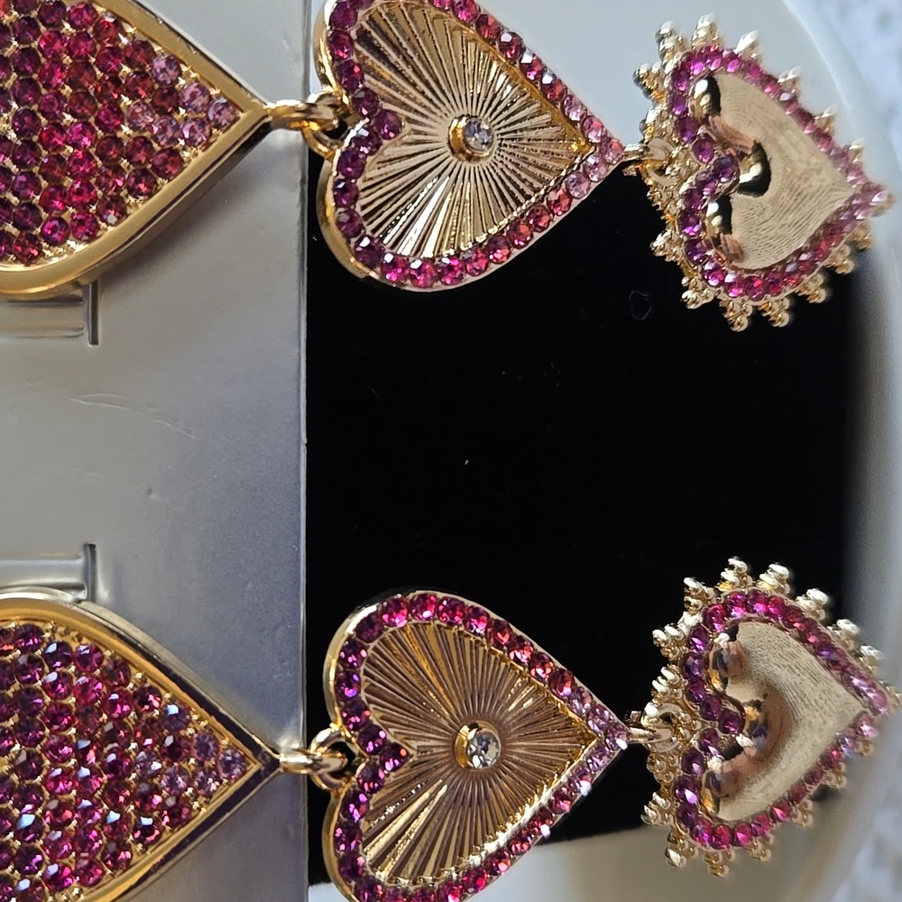 SUGARFIX BY BAUBLEBAR VALENTINE'S DAY TRIPLE HEART EARRINGS - Picture 2 of 9